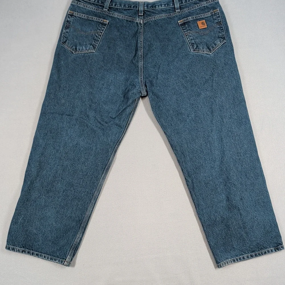 Carhartt Jeans Mens 48x28 Blue B460 DVB Relaxed Fit Workwear Denim Pants